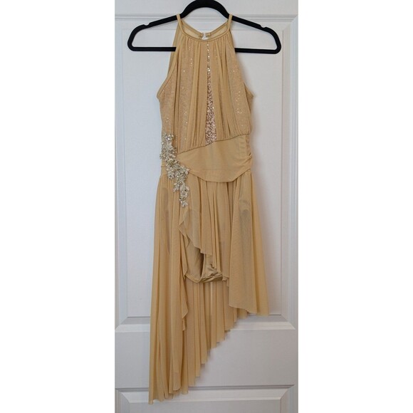 Weissman Women's Size MA (8/10) 10,000 Miles Cascade Shirred Mesh Dance Dress - Picture 2 of 12